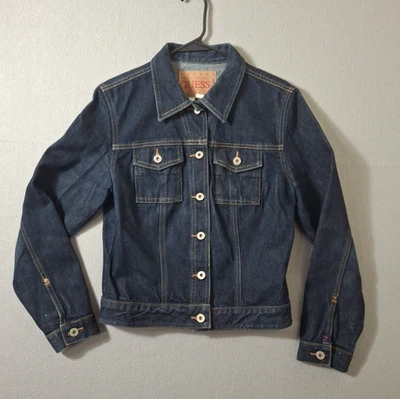 Chaqueta vaquera Guess para mujer con botones grande vintage de algodón azul 10838 lavado oscuro Foto 1 de 4