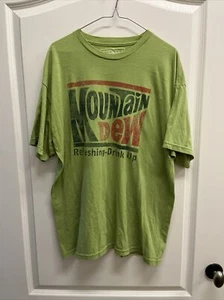 Mountain Dew Refreshing Drink Up Men's XL Green T-Shirt Short Sleeve - Picture 1 of 12