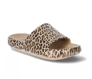 NO BOUNDARIES Women's Size 11 Comfort Pillow Slide Sandals Slippers • Leopard - Picture 1 of 5