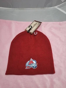 AVALANCHE NHL Beanie Hat Adult O/S Knit Burgundy Logo Patch Colorado Hockey - Picture 1 of 3