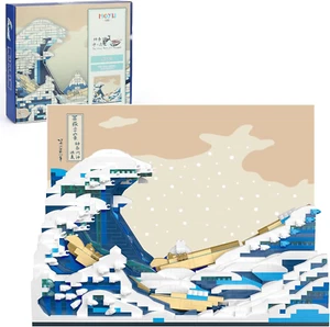 the Great Wave Building Set for Adults, Japan Kanagawa Surfing Micro Mini Blocks - Picture 1 of 12