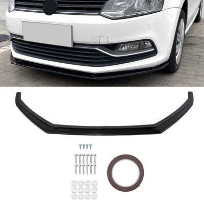 UKFAST_002 Black Front Bumper Spoiler Splitter Lip Kit For VW Polo MK5 6R 6C 2009-2017 UK