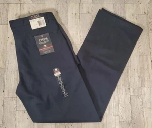 Chaps Uniform Pants Boys 20 Regular Navy Blue School Approved Pleated Twill - Picture 1 of 9