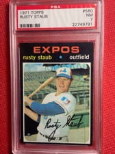 1971 Topps #560 Rusty Staub PSA 7 NM Montreal Expos