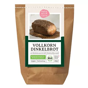 Dinkel Vollkornbrot Backmischung Bio - Brotbackmischung Dinkelbrot mit Saaten - Bild 1 von 7