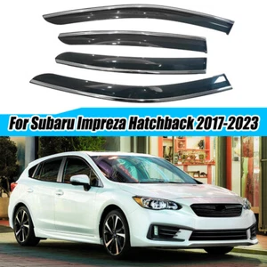For Subaru Impreza Hatchback 17-23 Window Visor Rain Guard Sun Shade Chrome Trim - Bild 1 von 14