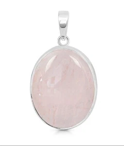 Ciondolo Quarzo Rosa Argento Sterling - Foto 1 di 1