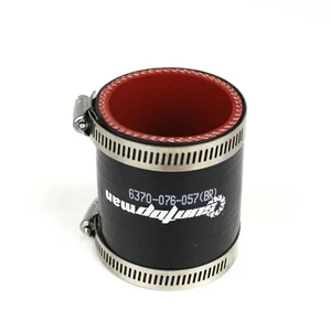 2'' ID x 3'' Long Black Straight Hose Straight Silicone Pipe With Clamps - Picture 1 of 6