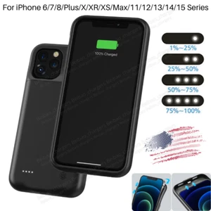 For iPhone 15 14 13 12 11 Pro Max Battery Charger Case Power Bank Charging Cover - Picture 1 of 33