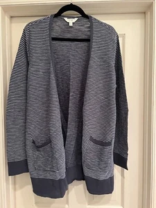 NWoT TERRA & SKY Grey Ribbed Open Front Sweater Cardigan * Size 0x (14w) - Picture 1 of 3
