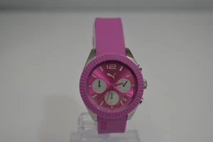 Puma Women's Motor Pink Rubber Chronograph PU102812003 $140 Watch - Picture 1 of 5