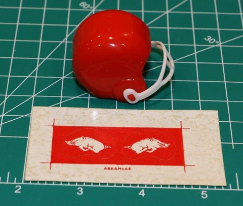 1978 NCAA Vintage Arkansas Razorbacks mini gumball football helmet decal R-Backs Cover