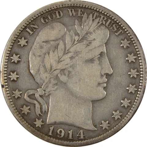 1914 S Barber Half Dollar VF Very Fine 90% Silver 50c Coin SKU:I8514 Cover