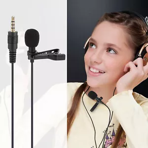 3.5mm Jack Mini Wired Clip on Lapel Hands Free Condenser Microphone Mic - Picture 1 of 12
