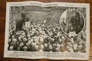 Póster original de 1914 ilustrado noticias actuales de Alexander Berkman anarquistas - Imagen 1 de 2