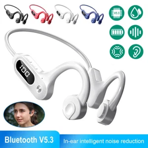 Bone Conduction Headphones Bluetooth 5.3 Wireless Earbuds Outdoor Sport Headset - Picture 1 of 15