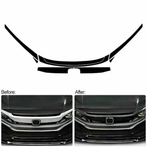 Front Upper Bumper Grille Molding Trim Protector Sticker For Civic 2016-20 - Picture 1 of 7