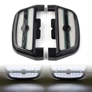 LED Licht Sozius Trittbrett Trittbrett Abdeckung für Harley Touring Road King BLK - Bild 1 von 8
