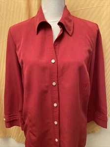 First Issue Liz Claiborne Woman’s Red Blouse Size Medium - Picture 1 of 6