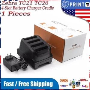 4-Slot Battery Charger Cradle For Zebra TC21 TC26 w/ Adapter SAC-TC2Y-4SCHG-01 - Picture 1 of 9