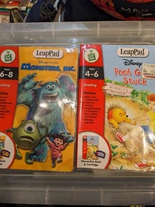 Leapfrog LeapPad Book & Cartridge Disney Bundle Duo Pooh Gets Stuck Monsters Inc - Picture 1 of 3