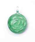 Glass Pendant Round Circle: Green: 40mm:1 Piece - CF0190404 - The Craft Factory