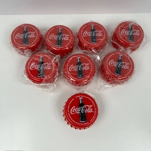 (8) Vintage 1998 Coca-Cola Coke Yo-Yo Bottle Cap Shape Collectible NOS Lot - Picture 1 of 6
