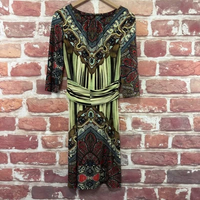 Vestido Vintage Etcetera Feminino 6 Multicolorido Boho Floral Listrado Elástico Casual - Imagem 1 de 4