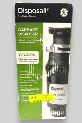 GE DISPOSALL 1/3 HP Continuous Feed Garbage Disposer Non-Corded - Image 1 of 2