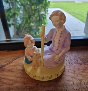 VTG Mommy Daughter Teddy Measuring Tape Figurine The San Francisco Music Box Co - Picture 1 of 13