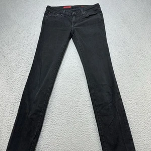 Pantalones de mezclilla para mujer AG Adriano Goldschmied 27R negros ajustados rectos preparación para EE. UU. - Imagen 1 de 13