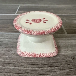 Vintage Loomco Rot Herz Stumpenständer Kerzenhalter - Bild 1 von 5