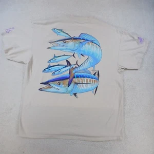Guy Harvey White T Shirt Adult XLarge Saltwater Fish Graphics Mens - Picture 1 of 5