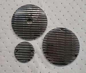 CUSTOM HARLEY SHOVEL EVO FINNED 3 HOLE DERBY,  TIMER COVER & AIR CLEANER INSERT - Picture 1 of 11