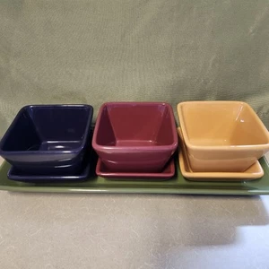 Pampered Chef Simple Additions Snack Serving Set Bowls 7 Pc Square Rectangle  - Picture 1 of 7