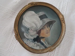 altes Portrait Frauenmalerei 20er Jahre - Bild 1 von 8