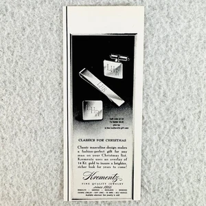 Krementz 1950s Original Print Ad Classic 14Kt Gold Cuff Links Tie Bar - Picture 1 of 1
