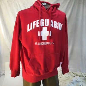 Lifeguard Hoodie Officially Licensed Popular Mens Med Red Fort Lauderdale - Picture 1 of 24
