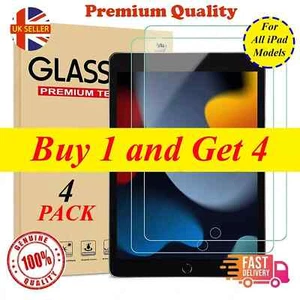 4X Tempered Glass Screen Protector For Apple iPad 10th 9th 8th 7th 6th Gen Air 5 - Picture 1 of 8