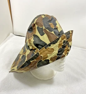 VTG Columbia Waterproof Camo PVC Fishing Hunting Rain Hat - LARGE - Picture 1 of 5