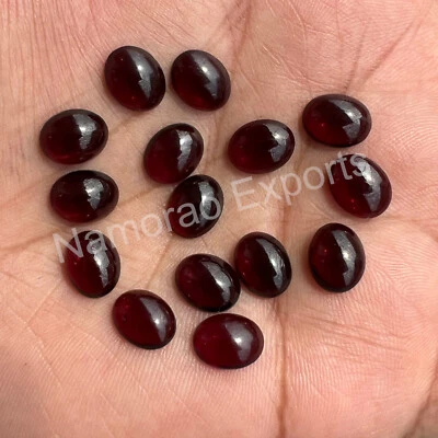 Natural Garnet Oval 3x5 mm to 12x16 mm Cabochon Loose Gemstone Lot - Image 1 of 4