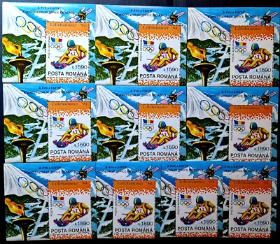 Rumania 1994 - MNH - Juegos Olímpicos Noruega Lillehammer 10 hojas de estampillas SC $30,00 Foto 1 de 4