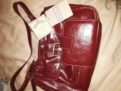 Merona Women's Handbag, Red HandBag, Fabric & Faux Leather Purse Large Bonus New - Image 1 of 4