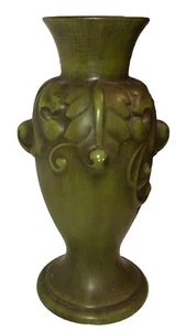 "Florero vintage de cerámica verde Haeger de 12"" de alto" - Imagen 1 de 10