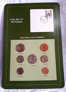 Franklin Mint: Bailiwick of Guernsey Coin Sets of All Nations 1979-1984 7 Coins - Picture 1 of 3