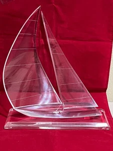 Ryzza Larson Vintage MCM Lucite Sail Boat 16" by 13" - Picture 1 of 7