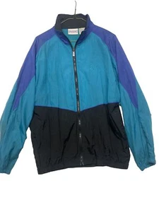 Vintage Reebok Herren Gr. M Windbreaker Jacke Full Zip Track Aqua/Blau/Schwarz - Bild 1 von 9