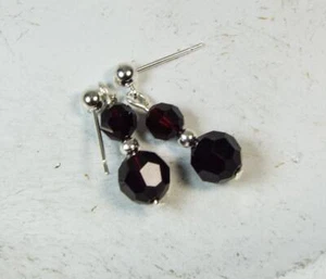 CYNTHIA LYNN ""FEIERN"" STERLINGSILBER SWAROVSKI JANUAR GEBURTSSTEIN OHRRINGE - Bild 1 von 1