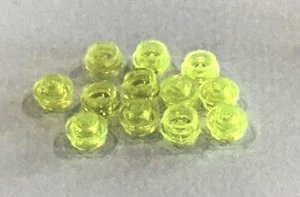 LEGO Part 4073 1x1 Trans Neon Green Round  Plate - Lot of 10 - Picture 1 of 1