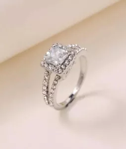 NUOVO anello classico cubic zirconia misura 10 cocktail matrimonio solitario venditore USA - Foto 1 di 3